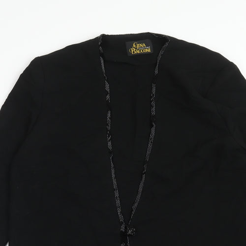Gina Bacconi Womens Black Jacket Size 12 Hook & Eye