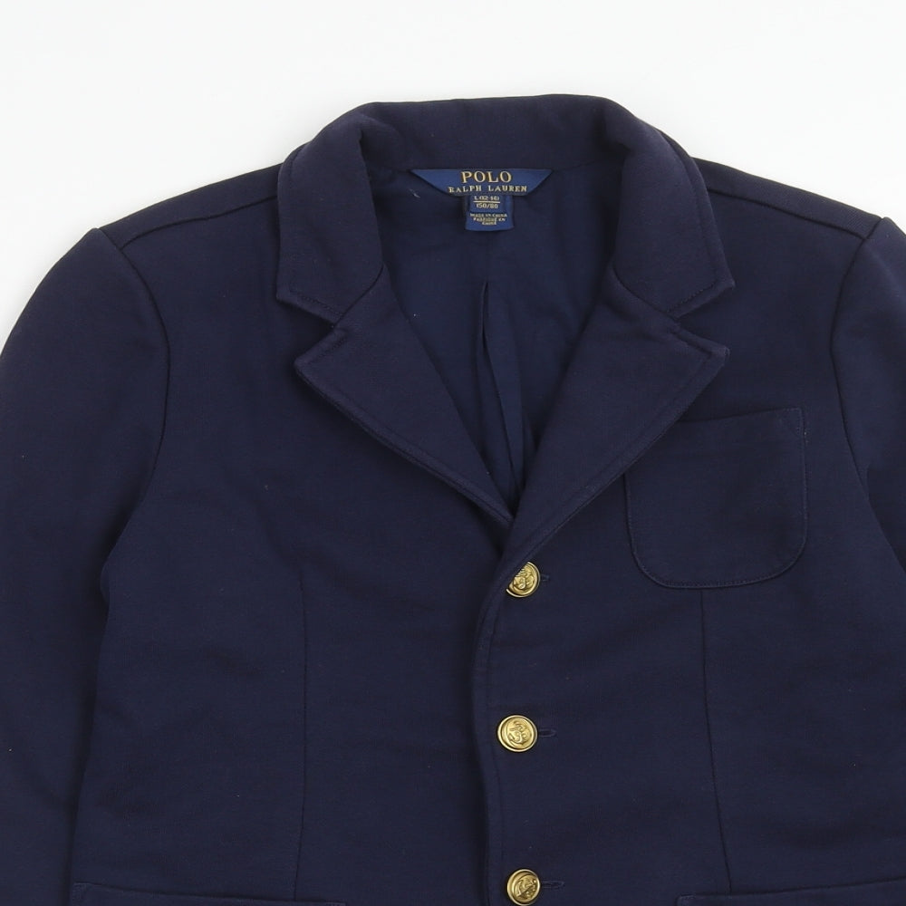 Ralph Lauren Girls Blue Jacket Blazer Size 12-13 Years Button