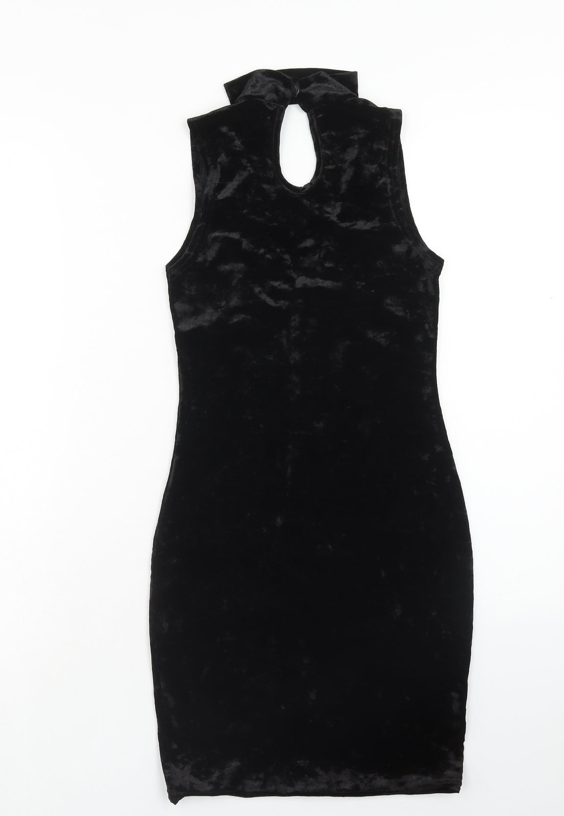 Select Womens Black Polyester Tank Dress Size 6 V-Neck Button
