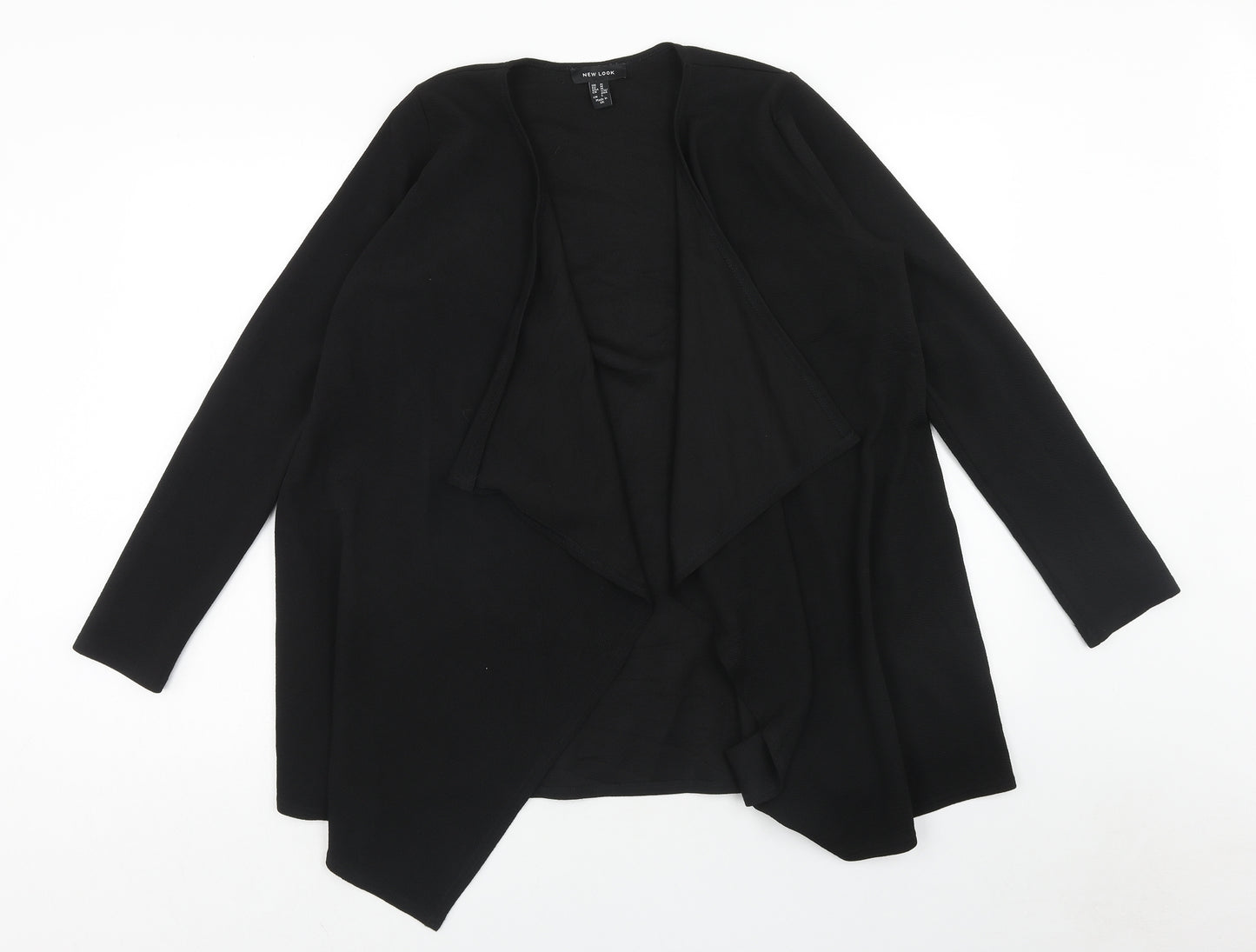 New Look Womens Black Polyester Wrap T-Shirt Size M V-Neck
