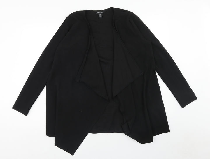 New Look Womens Black Polyester Wrap T-Shirt Size M V-Neck