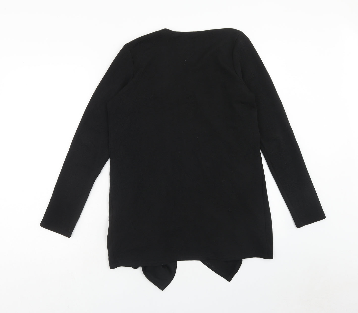 New Look Womens Black Polyester Wrap T-Shirt Size M V-Neck