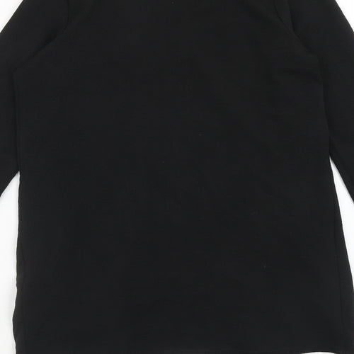 New Look Womens Black Polyester Wrap T-Shirt Size M V-Neck