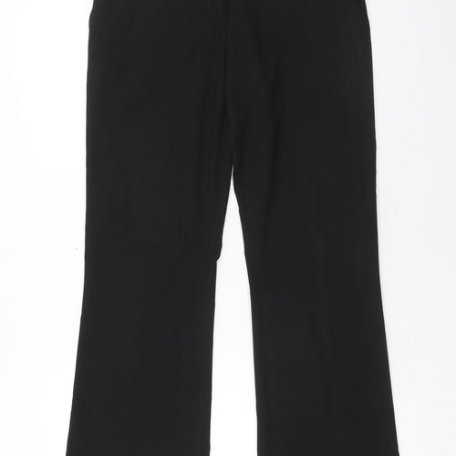 H&M Womens Black Polyester Trousers Size 10 Regular Zip