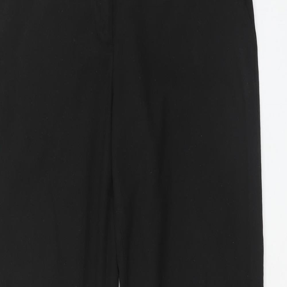 H&M Womens Black Polyester Trousers Size 10 Regular Zip