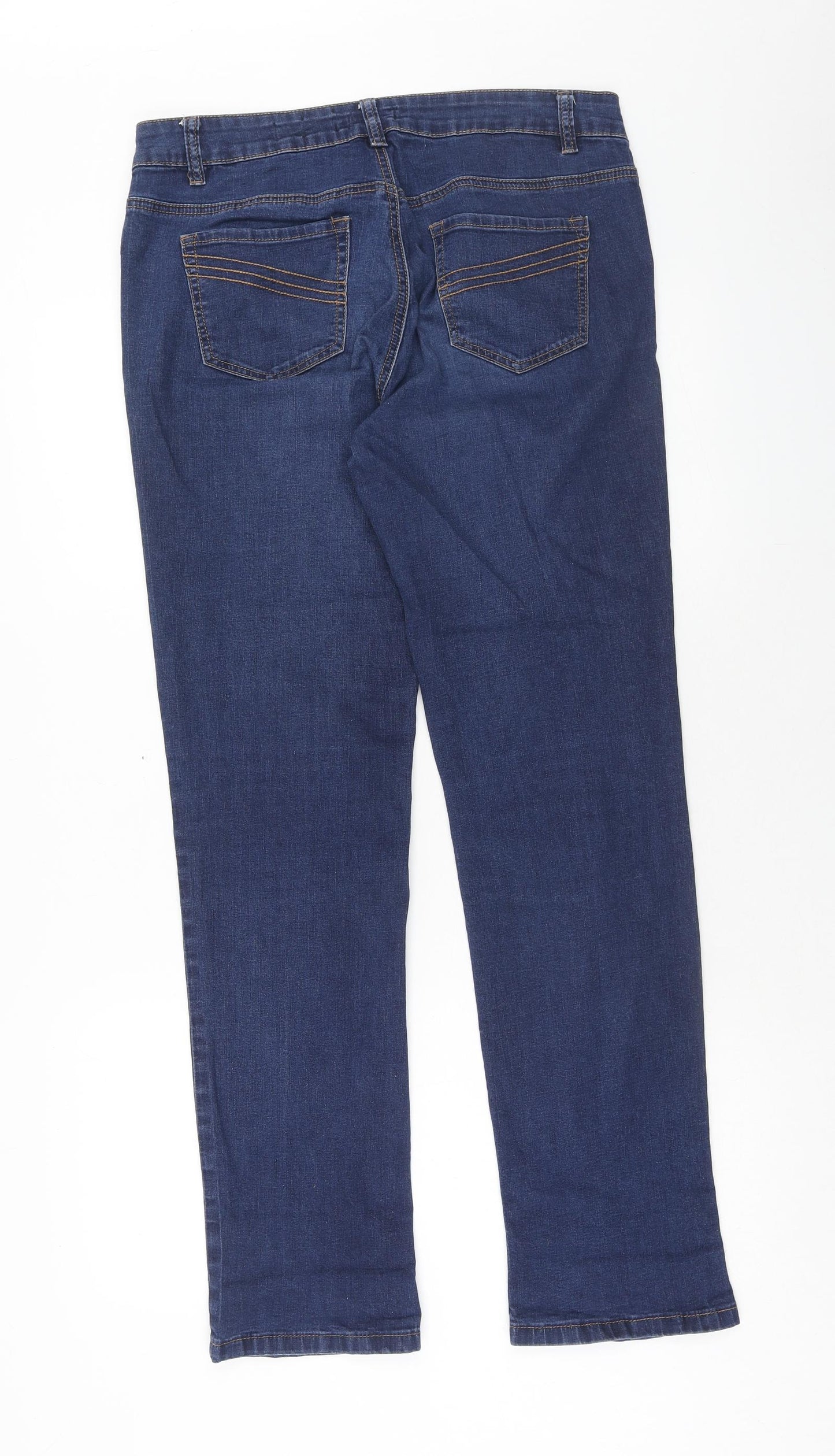 TU Womens Blue Cotton Skinny Jeans Size 12 Regular Zip