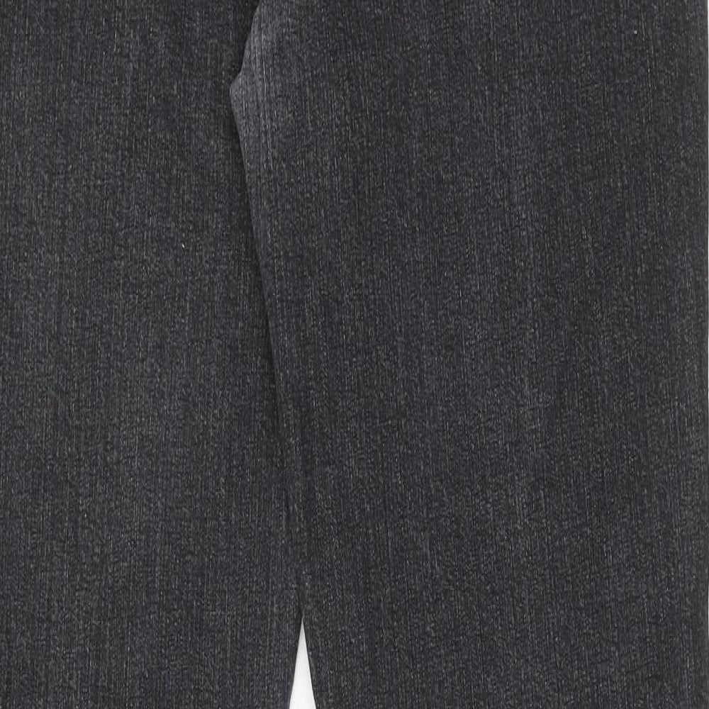 Marks and Spencer Womens Black Cotton Straight Jeans Size 14 Regular Zip