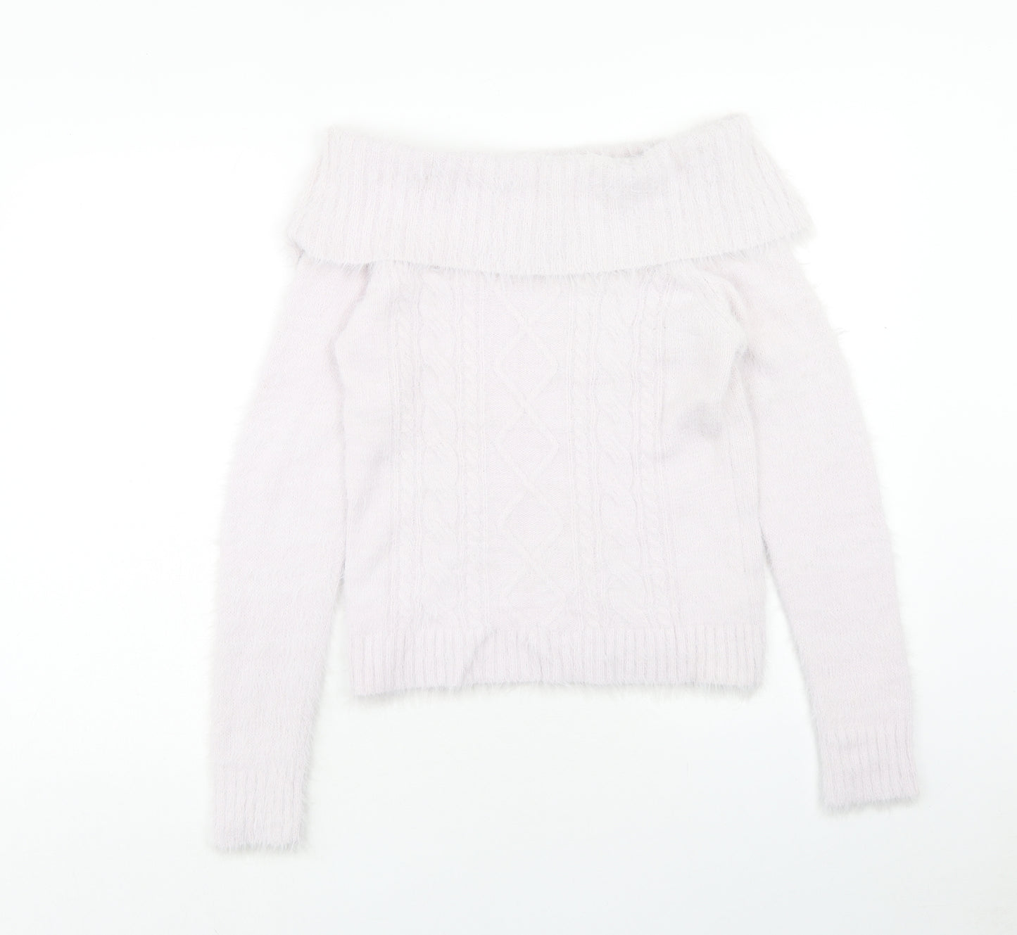 Primark Womens Purple Roll Neck Nylon Pullover Jumper Size M - Size 10-12