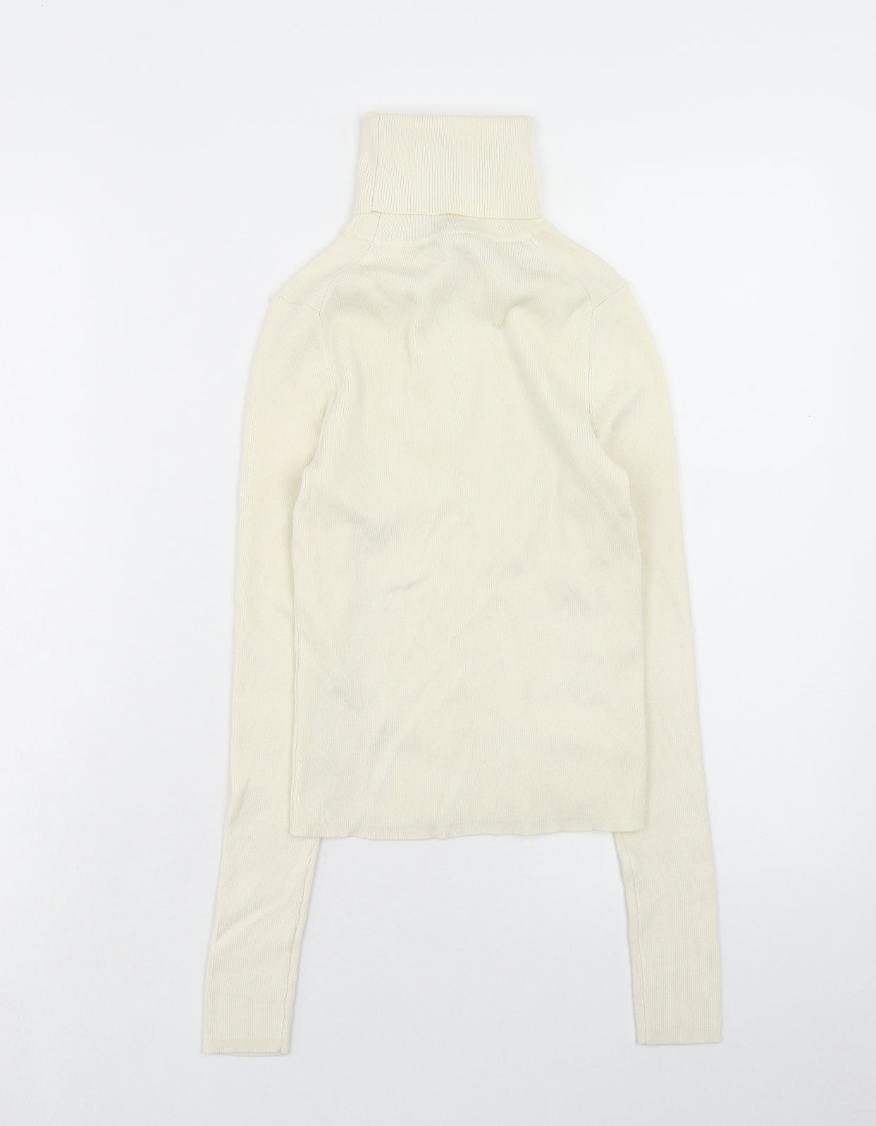 Zara Womens Beige Roll Neck Viscose Pullover Jumper Size S