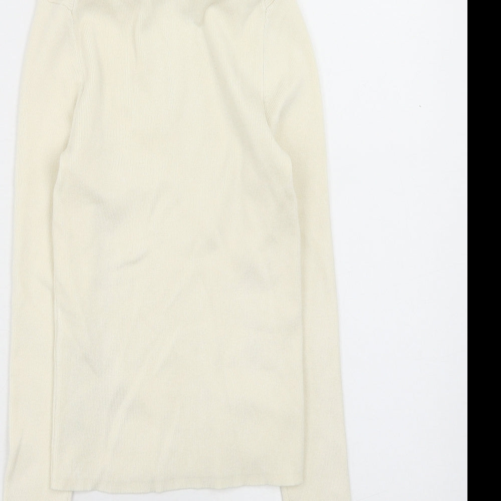 Zara Womens Beige Roll Neck Viscose Pullover Jumper Size S