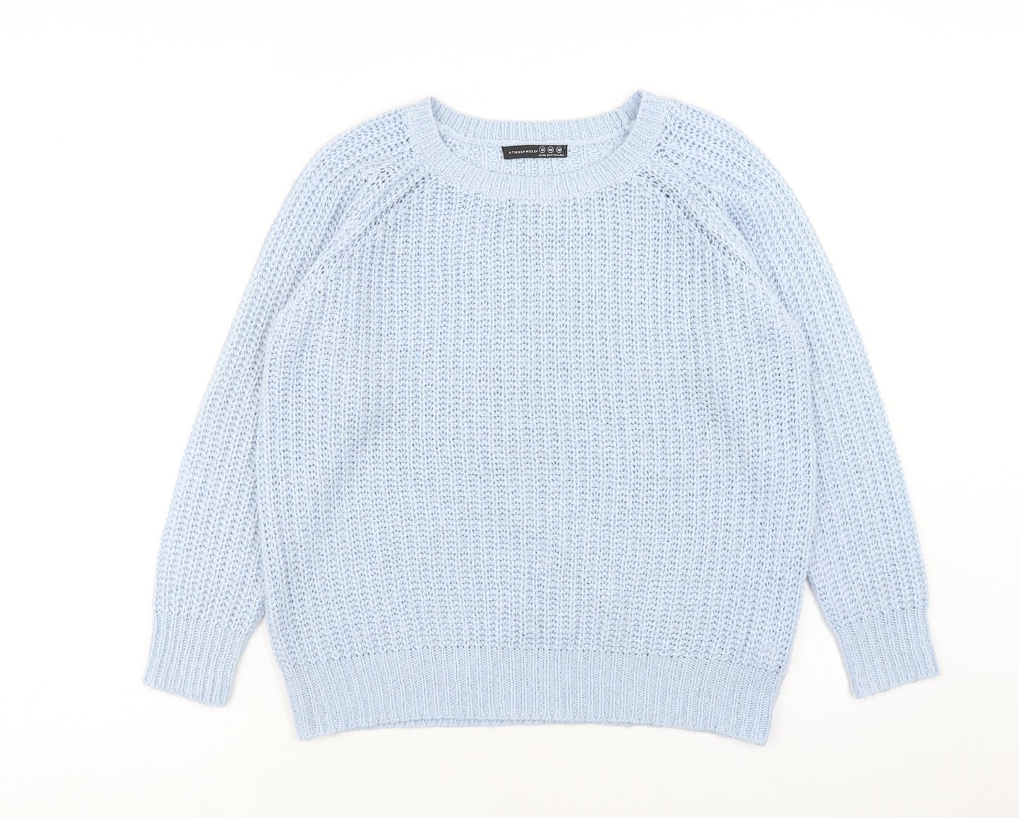 Atmosphere Womens Blue Round Neck Acrylic Pullover Jumper Size 12