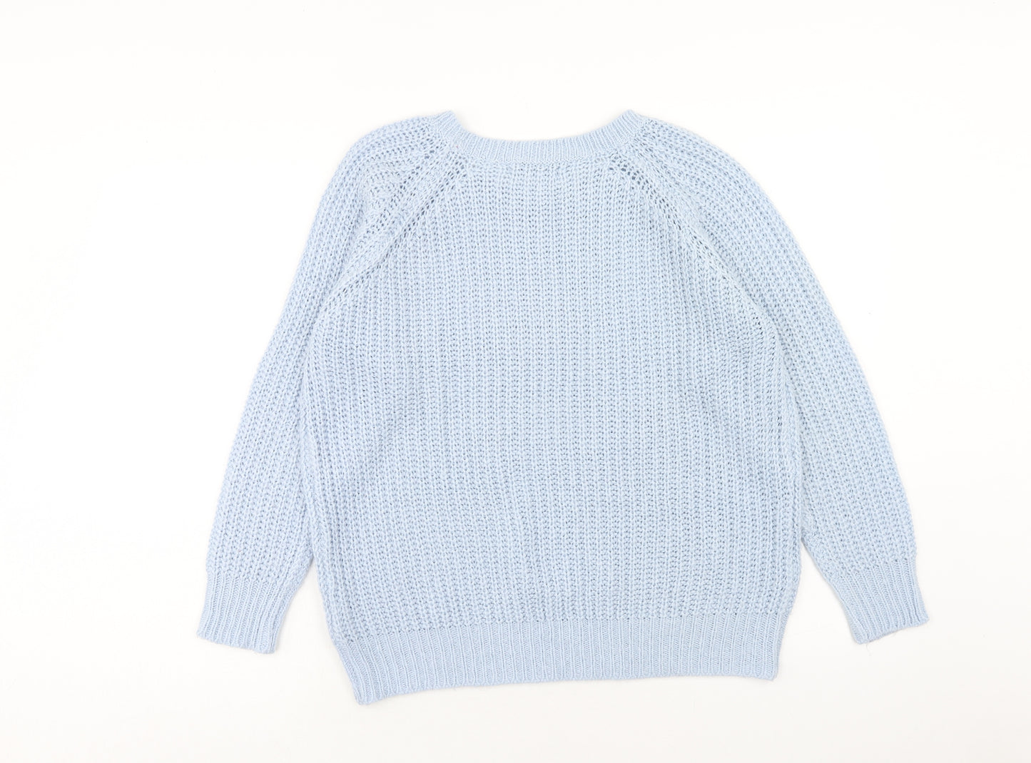 Atmosphere Womens Blue Round Neck Acrylic Pullover Jumper Size 12