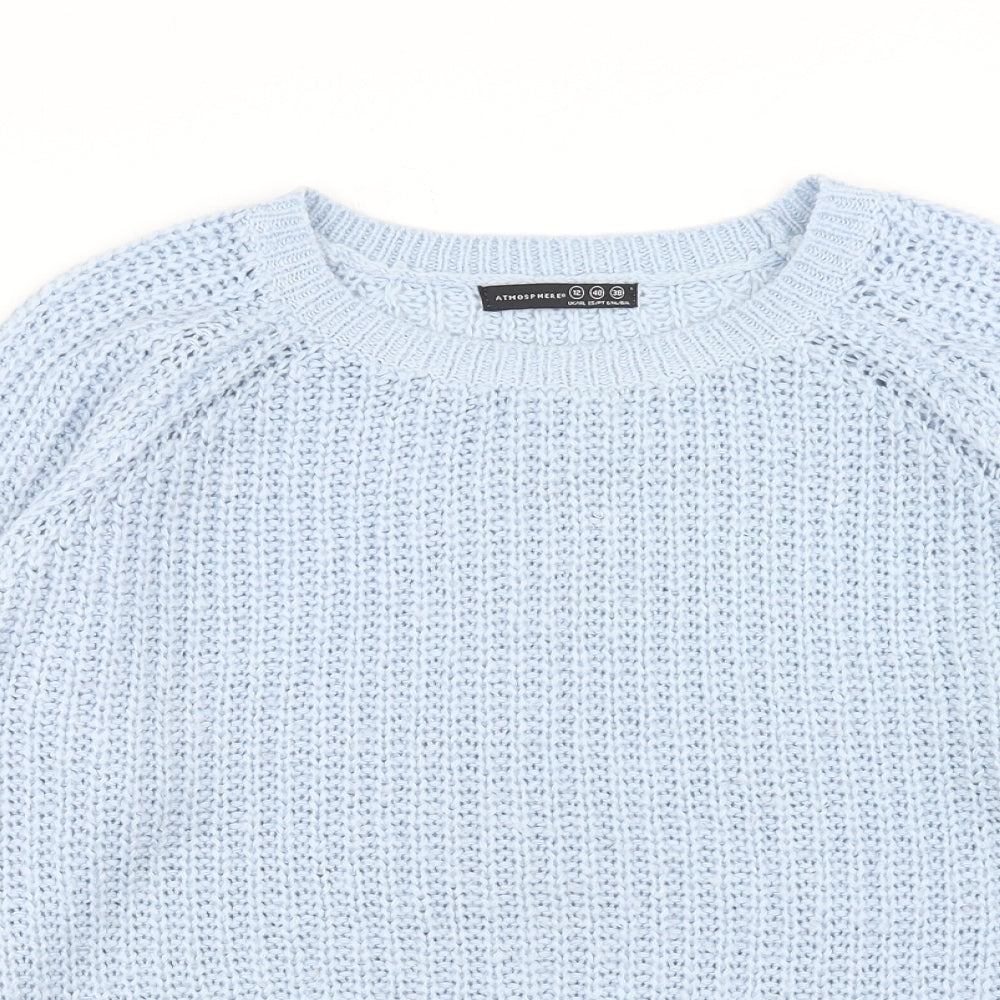 Atmosphere Womens Blue Round Neck Acrylic Pullover Jumper Size 12