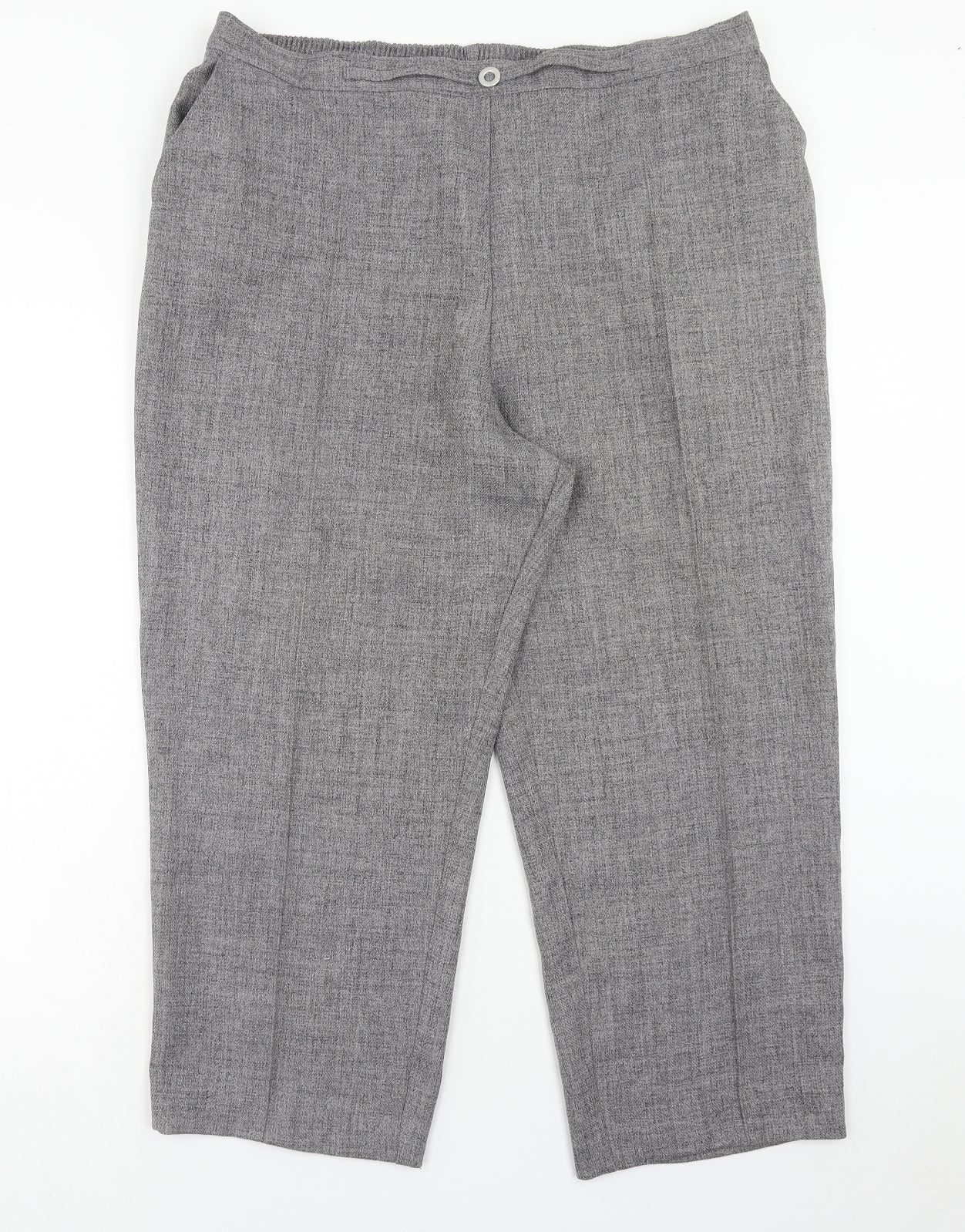 Marks and Spencer Womens Grey Polyester Trousers Size 22 Regular