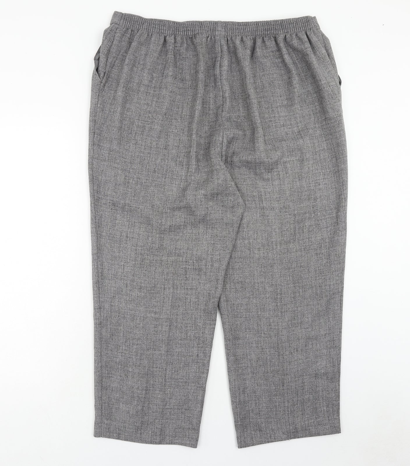 Marks and Spencer Womens Grey Polyester Trousers Size 22 Regular