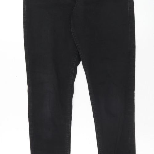 Marks and Spencer Womens Black Cotton Skinny Jeans Size 10 Regular Zip