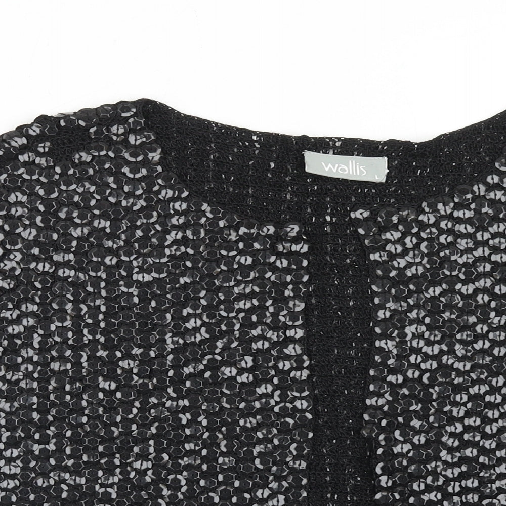 Wallis Womens Black Round Neck Viscose Cardigan Jumper Size L