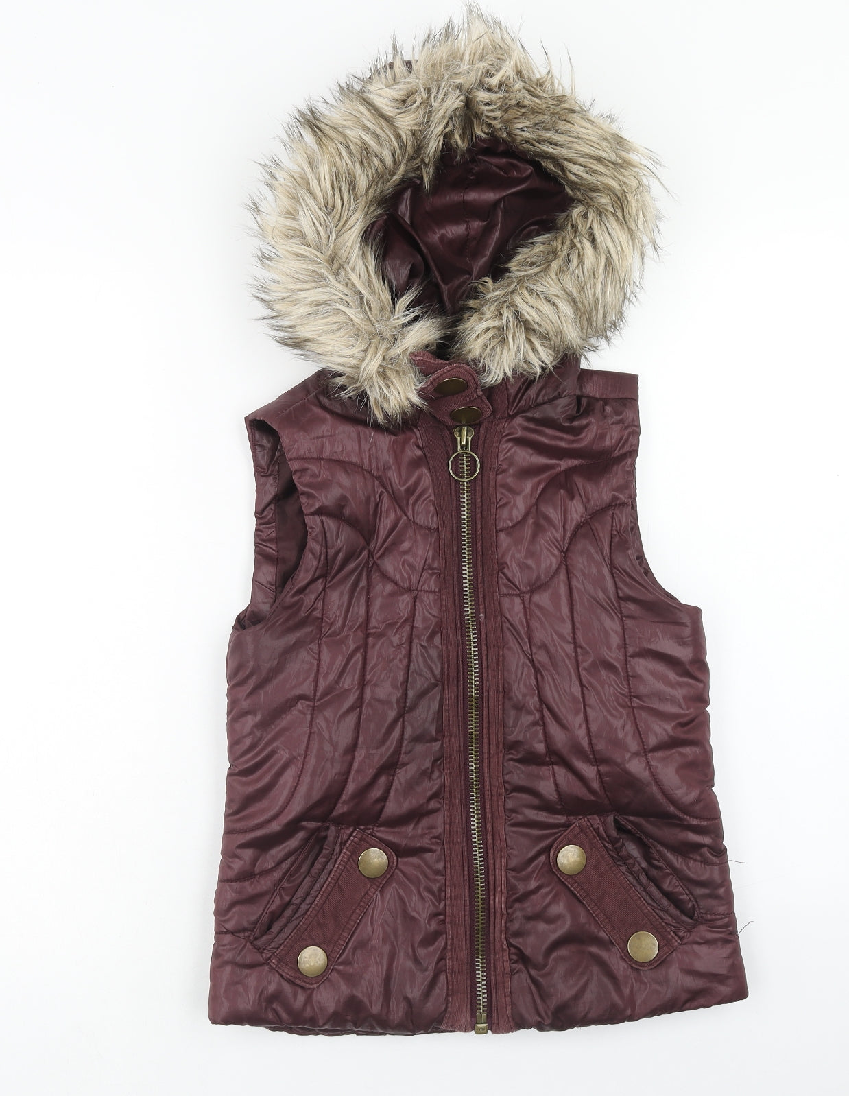 River Island Womens Purple Gilet Jacket Size 6 Zip
