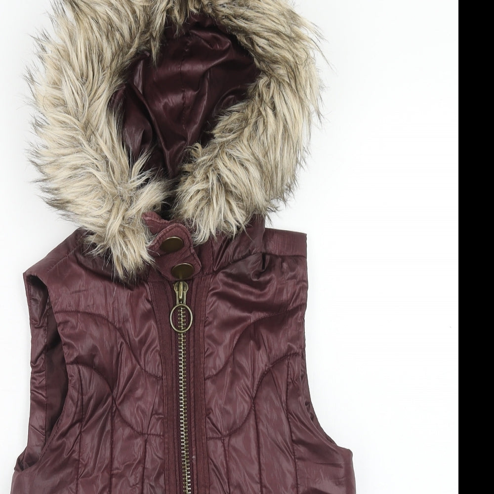 River Island Womens Purple Gilet Jacket Size 6 Zip