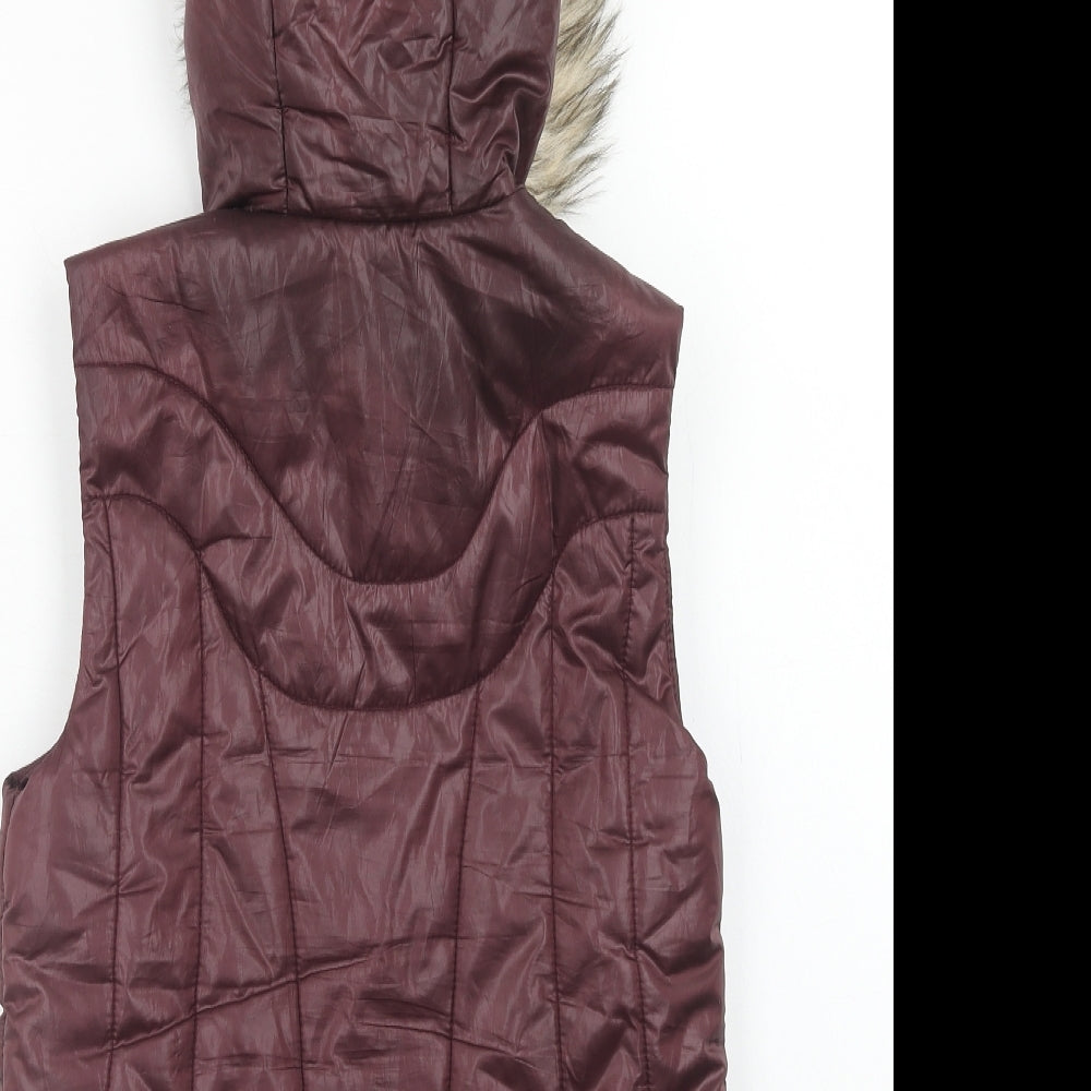 River Island Womens Purple Gilet Jacket Size 6 Zip