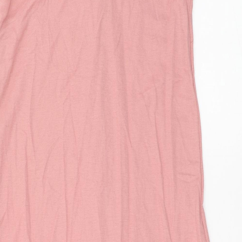 Warehouse Womens Pink Polyester Tank Dress Size 8 V-Neck Pullover