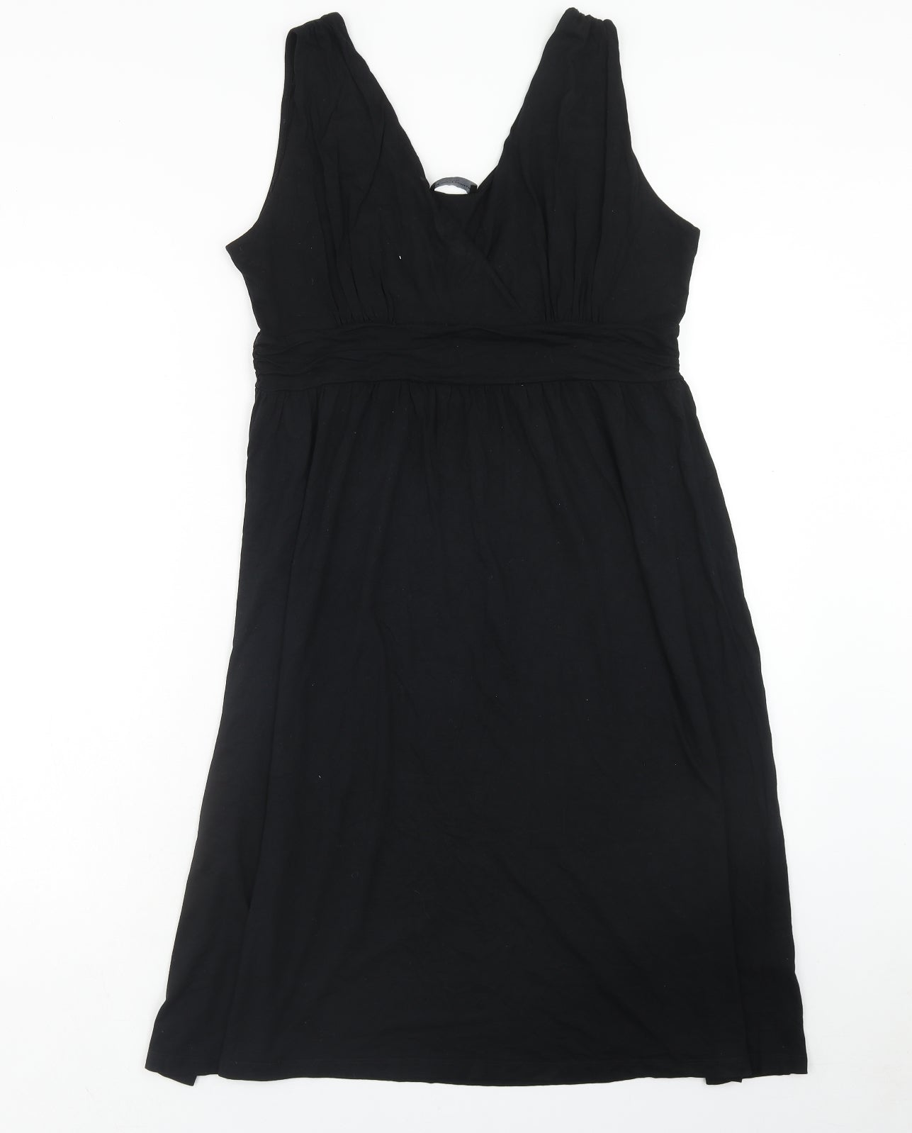 The White Company Womens Black Viscose Fit & Flare Size L Scoop Neck Pullover