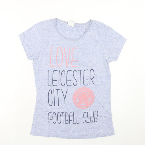 Stanley Stella Womens Blue Cotton Basic T-Shirt Size M Scoop Neck - Leicester City Football Club