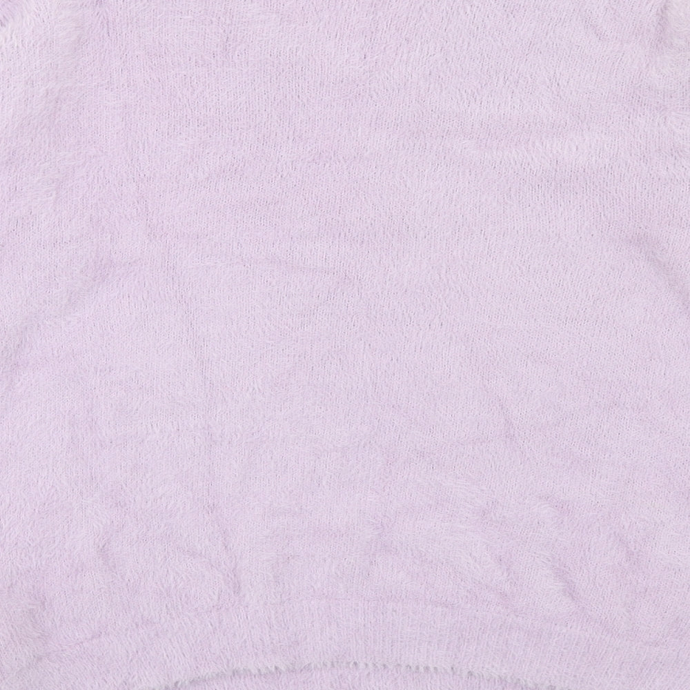 Luisa Ricci Womens Purple V-Neck Polyamide Pullover Jumper Size L - Fluffy
