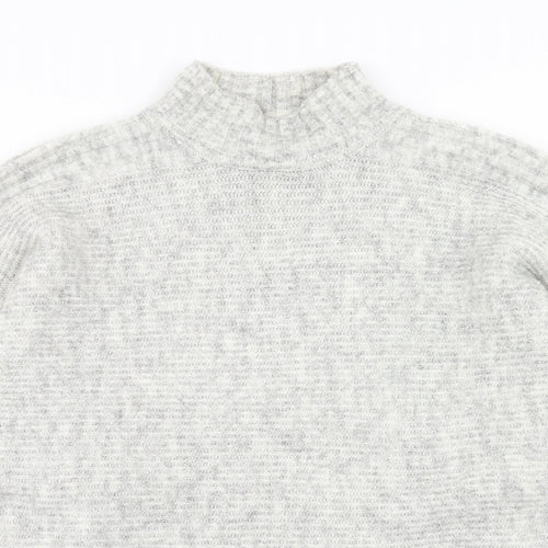 New Look Womens Grey High Neck Polyester Pullover Jumper Size S
