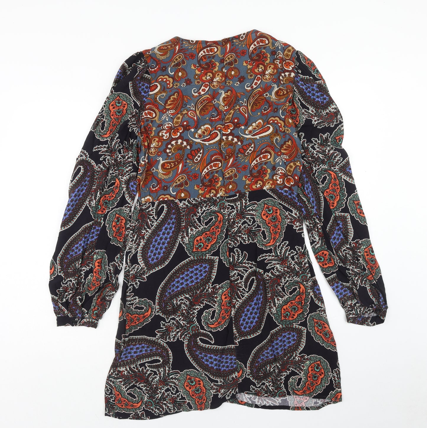 Nasty Gal Womens Multicoloured Geometric Viscose Shift Size 6 V-Neck Button