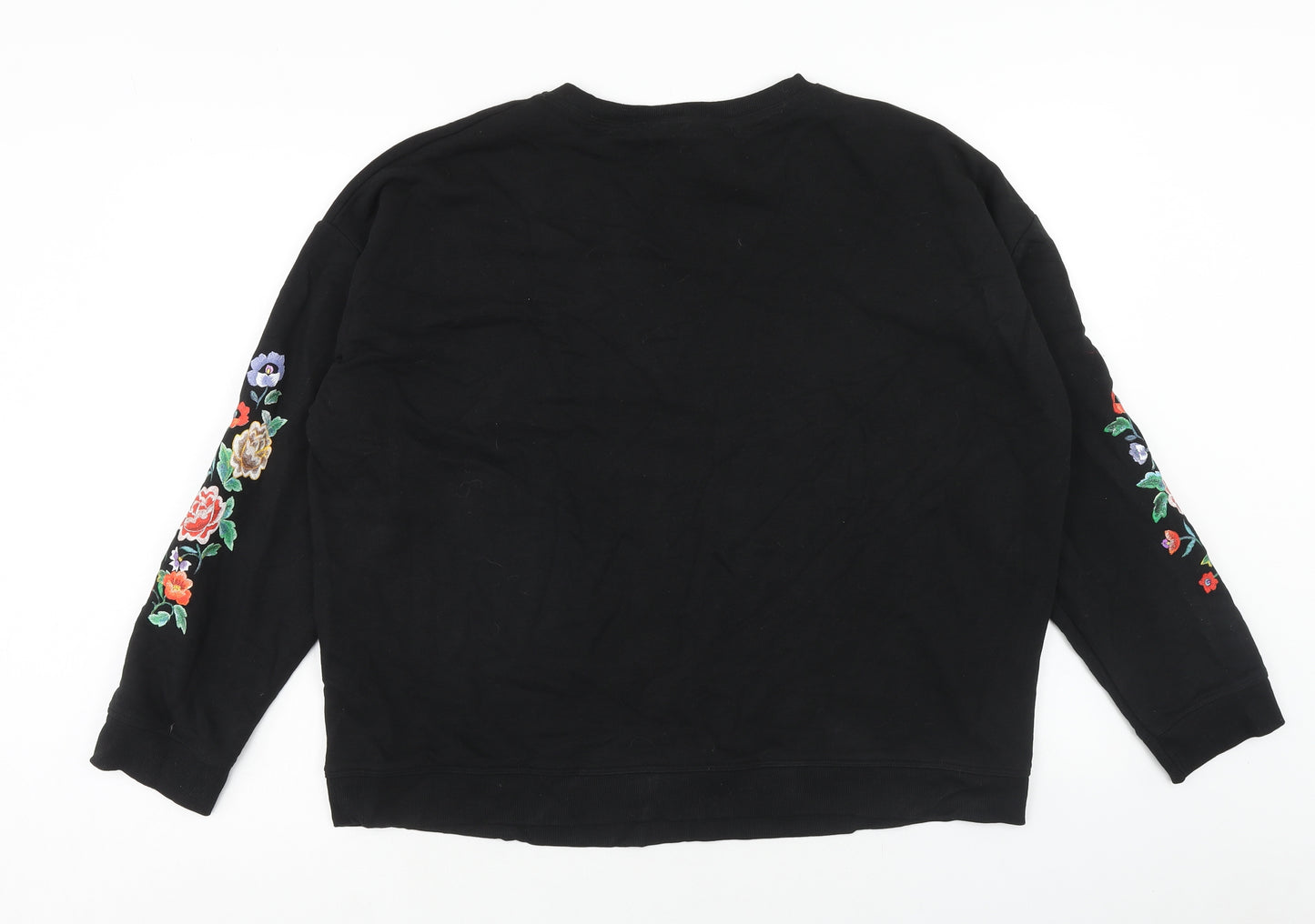 New Look Womens Black Cotton Pullover Sweatshirt Size 16 Pullover