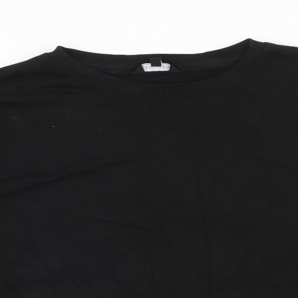 New Look Womens Black Cotton Pullover Sweatshirt Size 16 Pullover