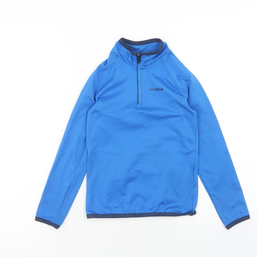 DECATHLON Boys Blue Polyester Pullover Sweatshirt Size 8 Years Zip