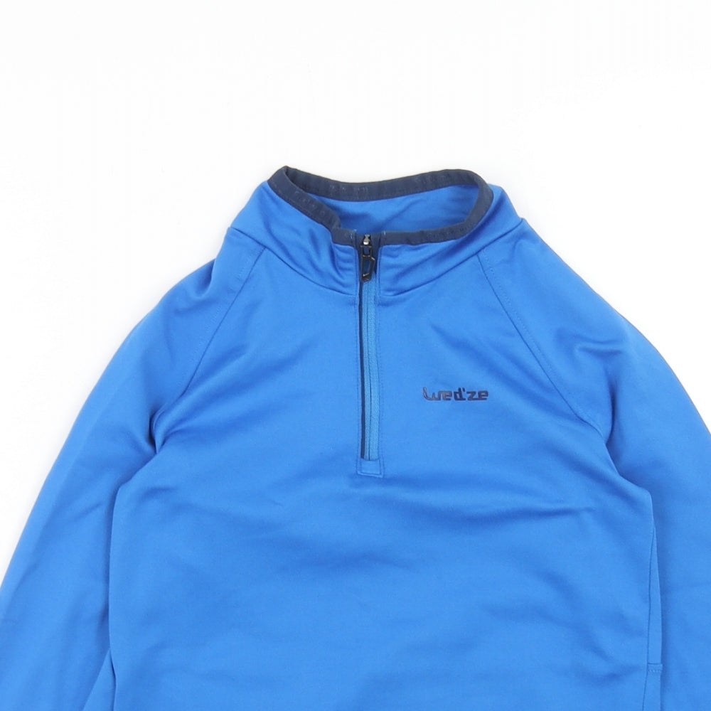 DECATHLON Boys Blue Polyester Pullover Sweatshirt Size 8 Years Zip