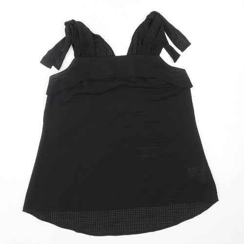 Warehouse Womens Black Polyester Basic Tank Size 10 Off the Shoulder