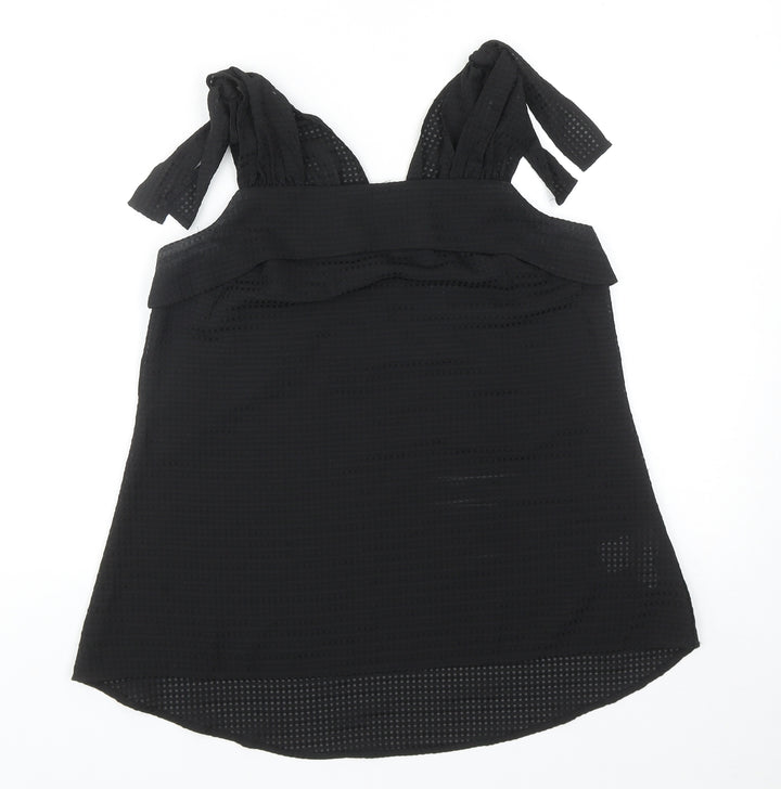 Warehouse Womens Black Polyester Basic Tank Size 10 Off the Shoulder