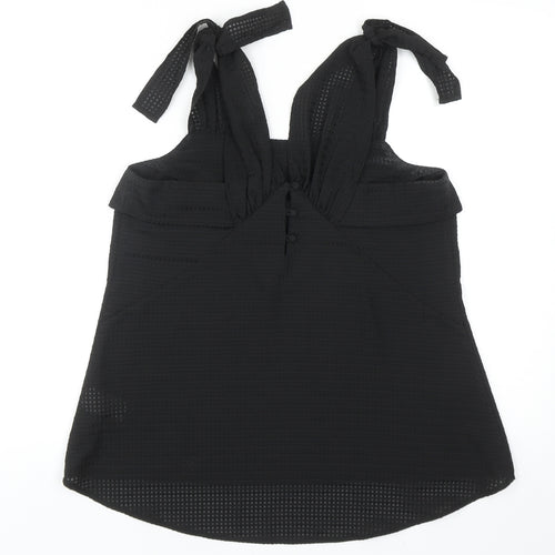 Warehouse Womens Black Polyester Basic Tank Size 10 Off the Shoulder