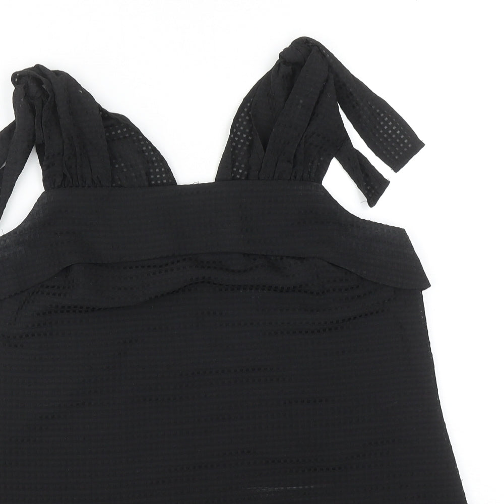 Warehouse Womens Black Polyester Basic Tank Size 10 Off the Shoulder