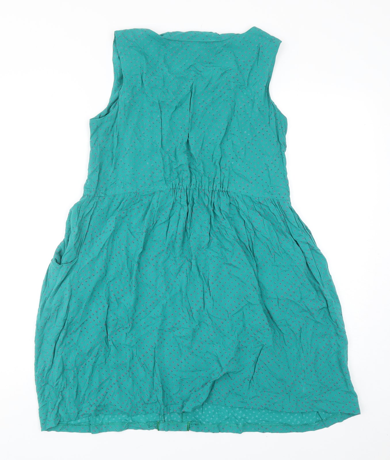 M Butterfly Womens Green Cotton Pinafore/Dungaree Dress Size L Roll Neck Pullover