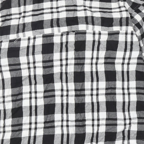 Topshop Womens Black Geometric Cotton Basic Button-Up Size XS V-Neck