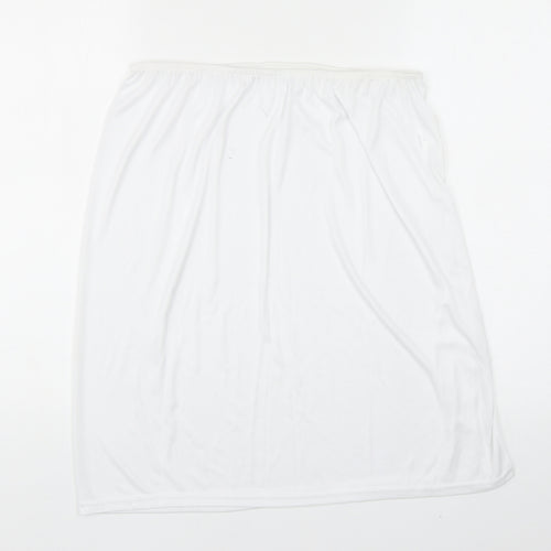 Preworn Womens White Polyester A-Line Skirt Size 12