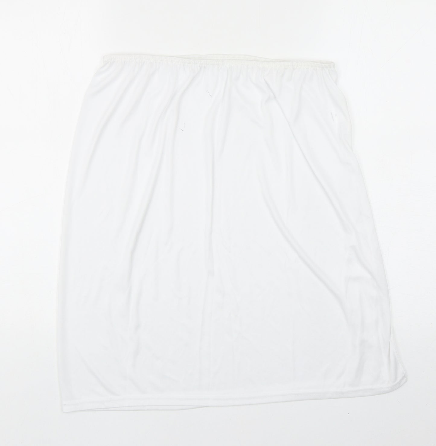 Preworn Womens White Polyester A-Line Skirt Size 12