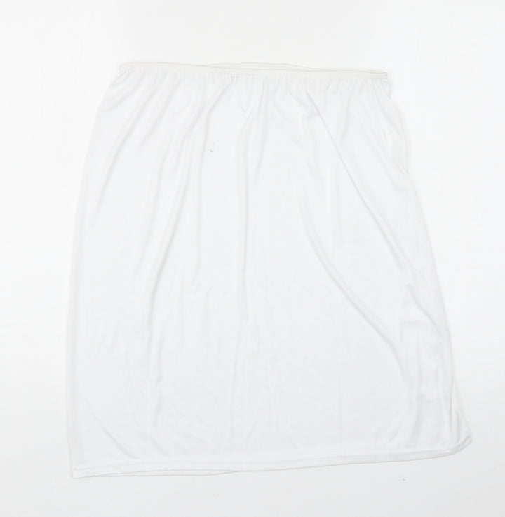 Preworn Womens White Polyester A-Line Skirt Size 12