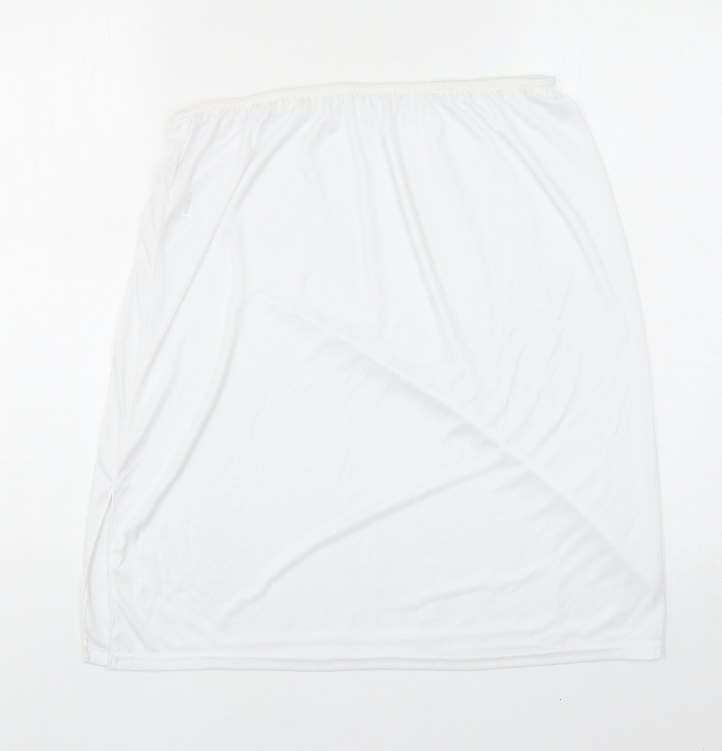Preworn Womens White Polyester A-Line Skirt Size 12