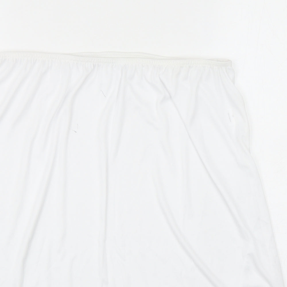 Preworn Womens White Polyester A-Line Skirt Size 12
