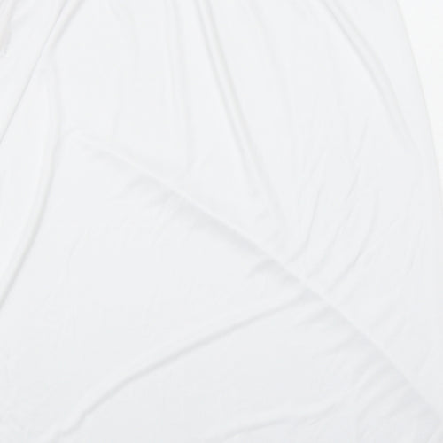 Preworn Womens White Polyester A-Line Skirt Size 12