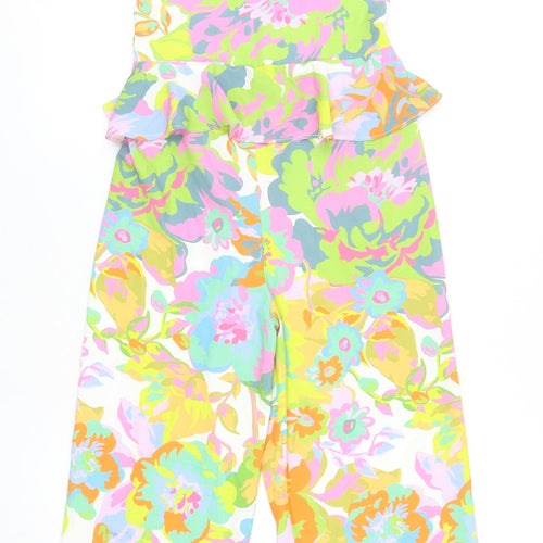 Never Fully Dressed Girls Multicoloured Striped Polyester Jumpsuit One-Piece Size 6-7 Years Pullover