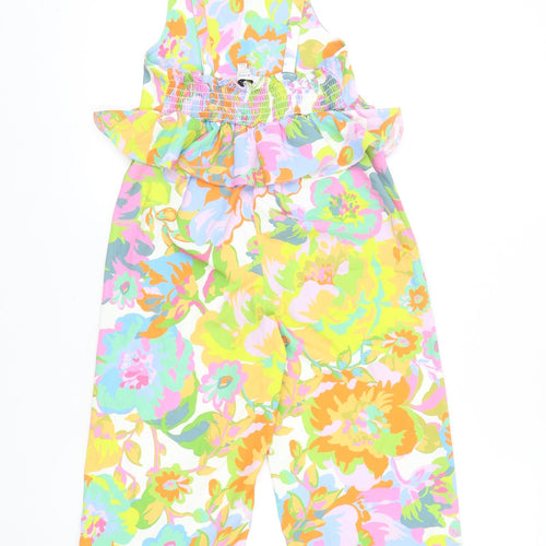 Never Fully Dressed Girls Multicoloured Striped Polyester Jumpsuit One-Piece Size 6-7 Years Pullover