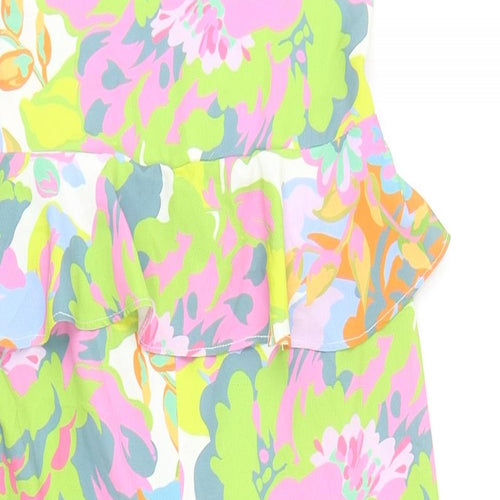 Never Fully Dressed Girls Multicoloured Striped Polyester Jumpsuit One-Piece Size 6-7 Years Pullover