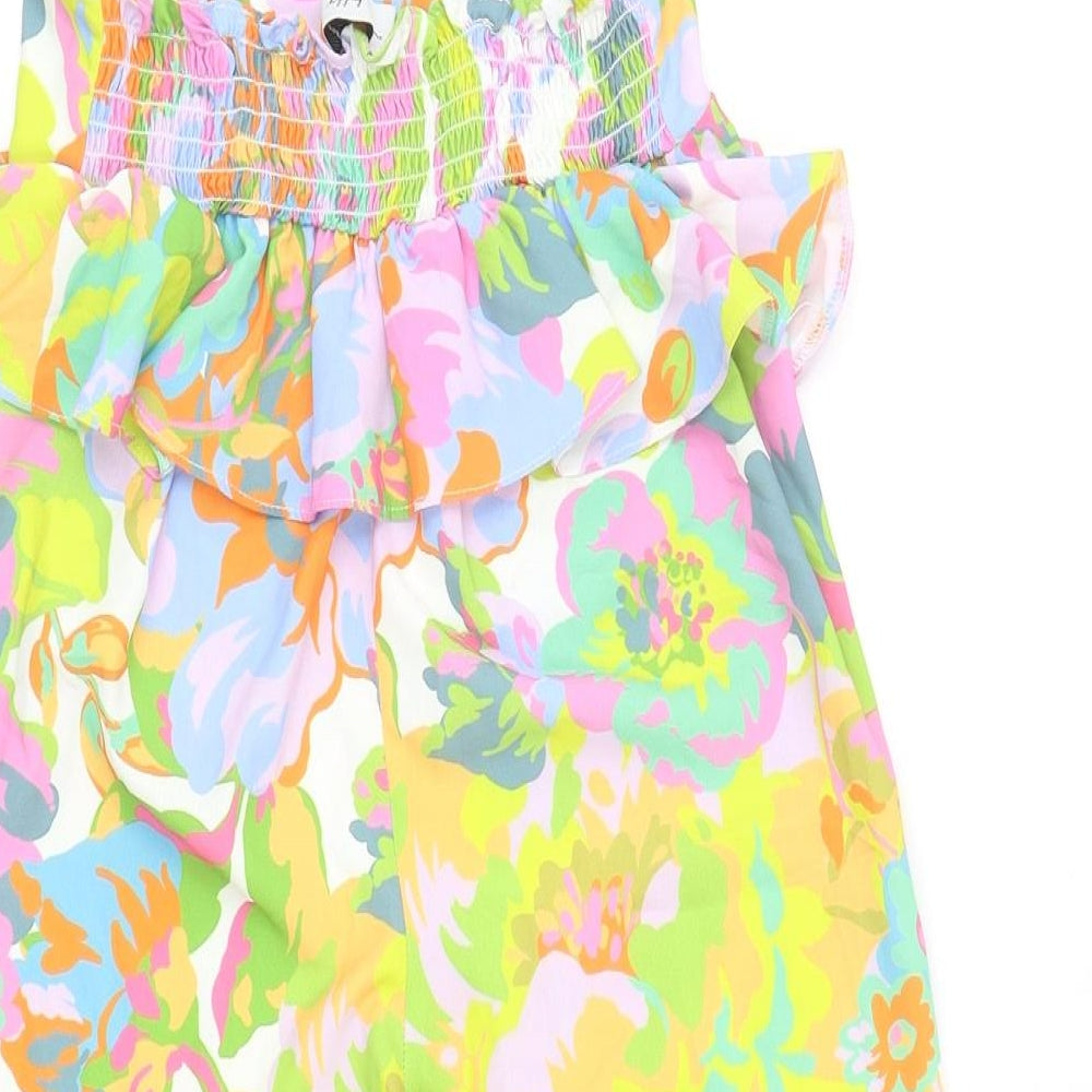 Never Fully Dressed Girls Multicoloured Striped Polyester Jumpsuit One-Piece Size 6-7 Years Pullover